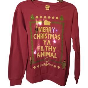 Home Alone Christmas Sweatshirt Size Large NEW w Working Lights Girl or Guy